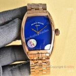 High Quality Replica Franck Muller Casablanca Barrel 316 Stainless Steel Rose Gold Strap Different Color Face Dial Gold Ceramic Bezel Watch 40*14.50mm